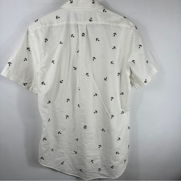 Ralph Lauren Embroidered Anchors Oxford White Button Down Shirt | Medium - Picture 7 of 9